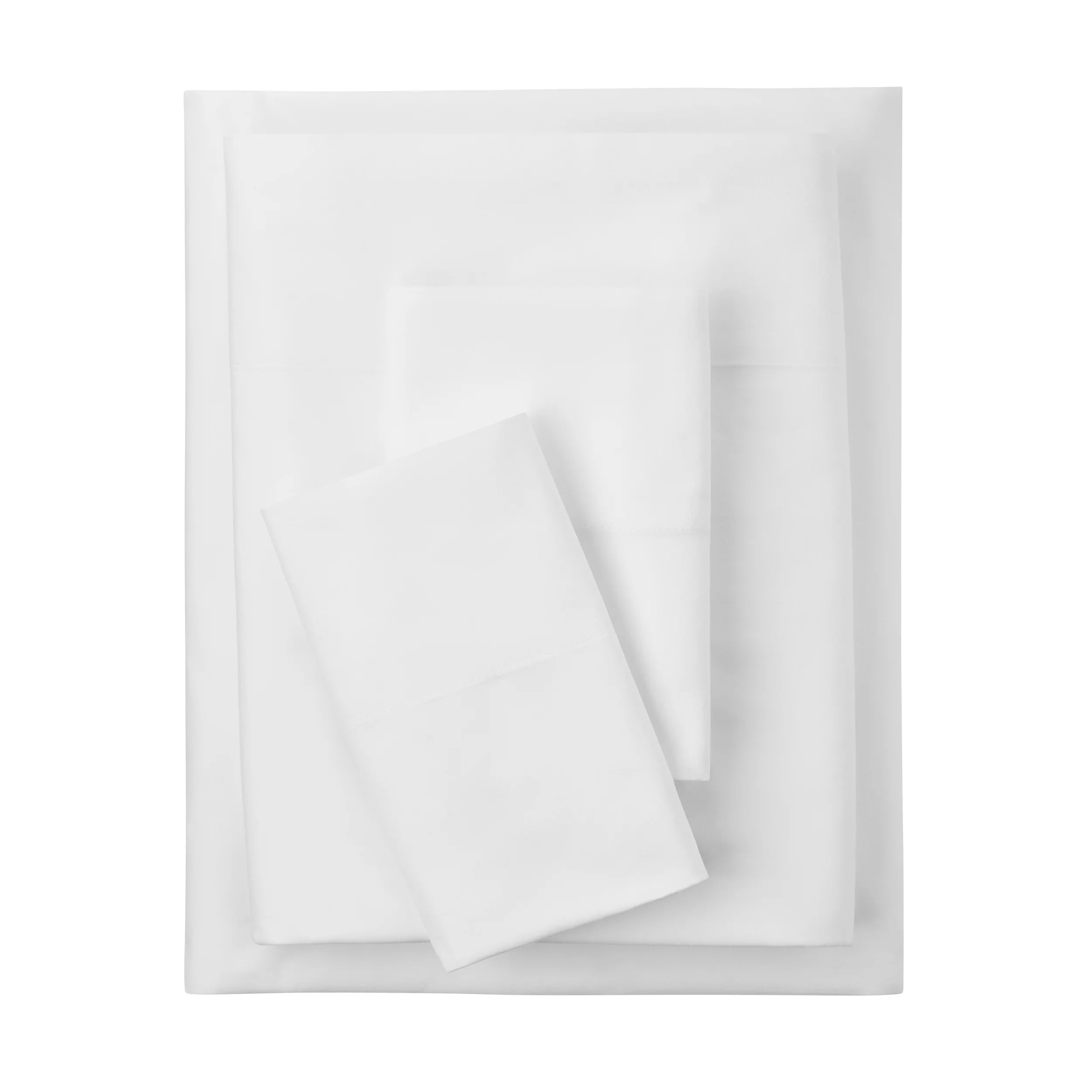 Mainstays-4-Piece-300-Thread-Count-White-Cotton-Blend-Percale-Bed-Sheet-Set-Queen_99962693-58d6-4364-9b1d-7073762e3f53.83f3d089e05012051790fb5d4ea43094 4-Piece 300 Thread Count White Cotton Blend Percale Bed Sheet Set, Queen