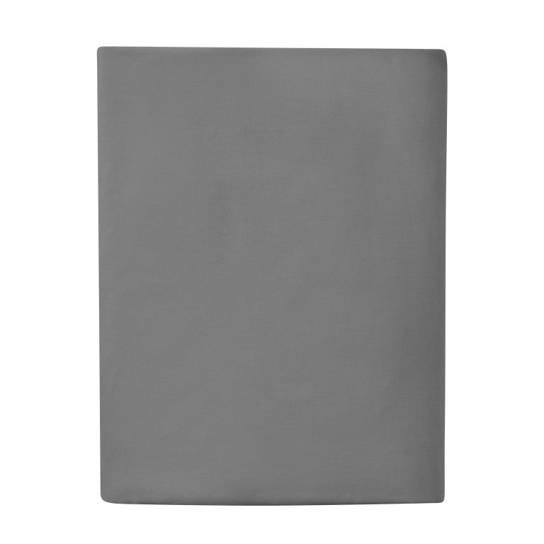 Solid Soothing-Gray Cotton Blend Fitted Sheet, Twin/Twin XL